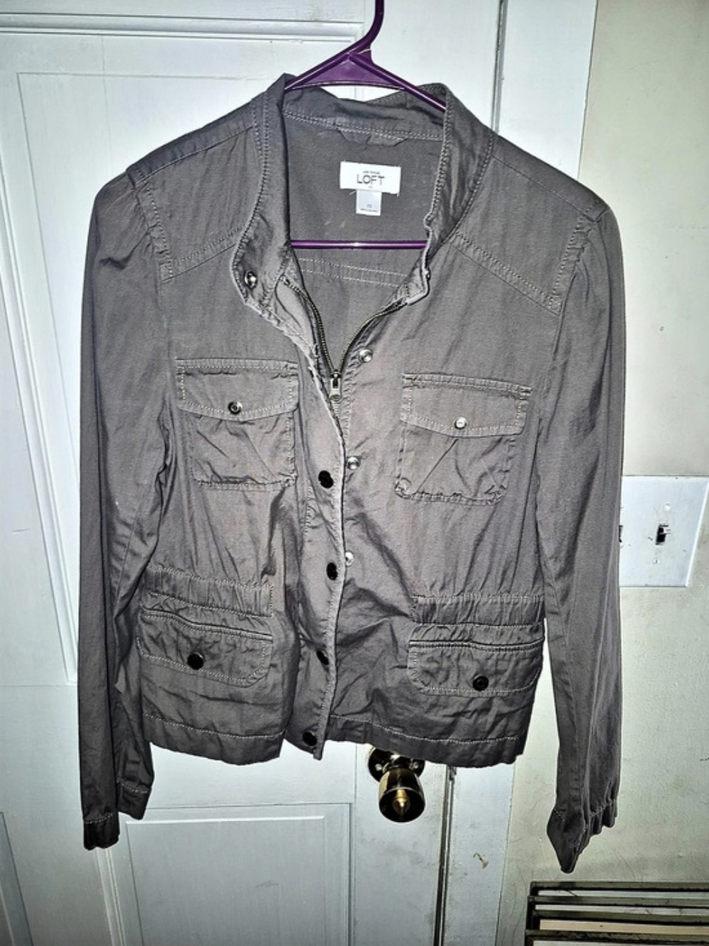 LOFT Utility Jacket Brown Size 10 Like New